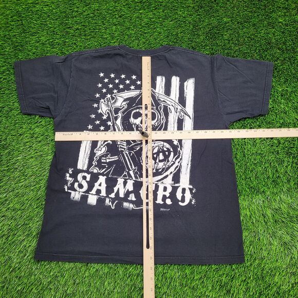 Sons-Of-Anarchy Grim-Geaper Shirt Large 21x26 Black SAMCRO - Picture 7 of 14